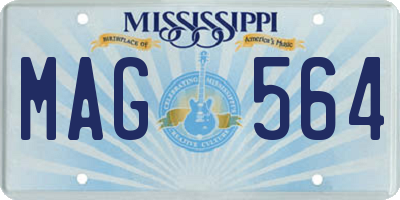 MS license plate MAG564