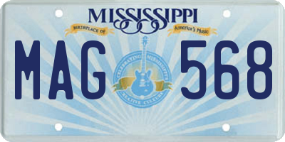 MS license plate MAG568