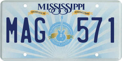 MS license plate MAG571
