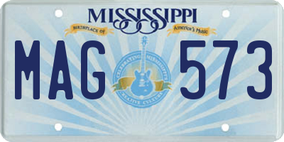 MS license plate MAG573