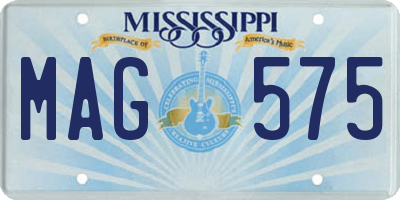 MS license plate MAG575