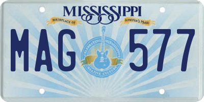 MS license plate MAG577