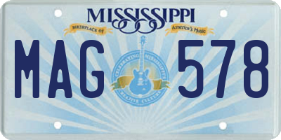 MS license plate MAG578