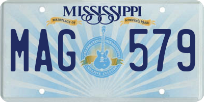 MS license plate MAG579
