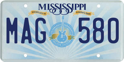 MS license plate MAG580