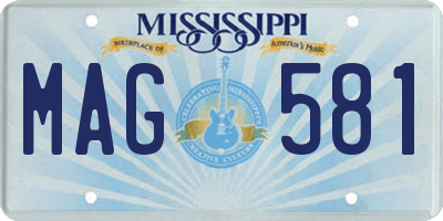 MS license plate MAG581