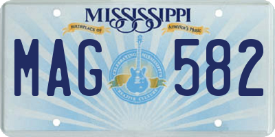 MS license plate MAG582