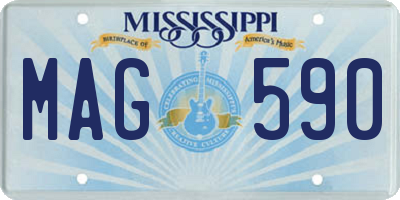 MS license plate MAG590
