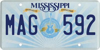 MS license plate MAG592