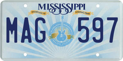 MS license plate MAG597