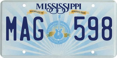 MS license plate MAG598