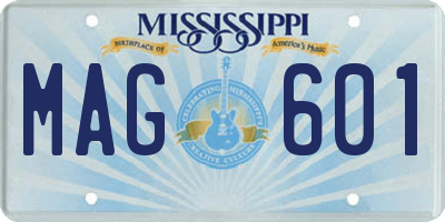 MS license plate MAG601