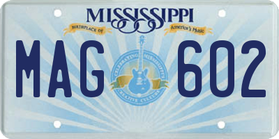 MS license plate MAG602