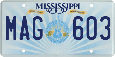 MS license plate MAG603