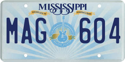 MS license plate MAG604