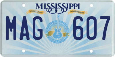MS license plate MAG607