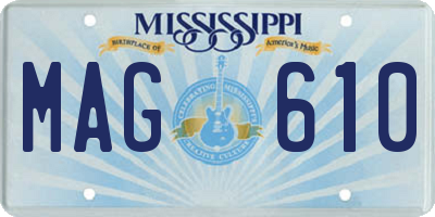 MS license plate MAG610