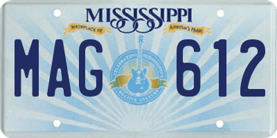 MS license plate MAG612