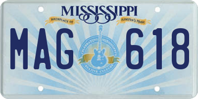 MS license plate MAG618
