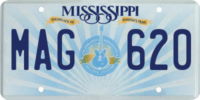 MS license plate MAG620