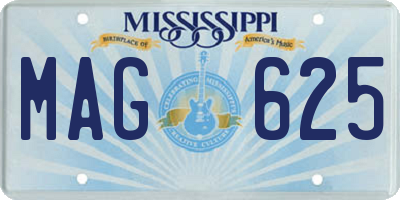 MS license plate MAG625