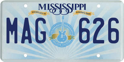 MS license plate MAG626