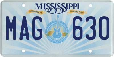 MS license plate MAG630