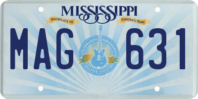 MS license plate MAG631