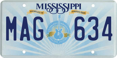 MS license plate MAG634