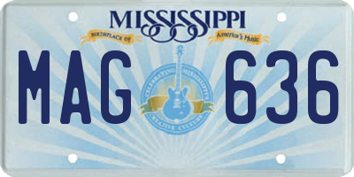 MS license plate MAG636