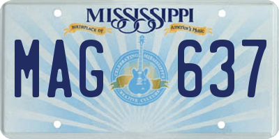 MS license plate MAG637
