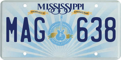 MS license plate MAG638