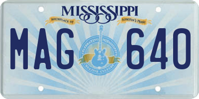 MS license plate MAG640