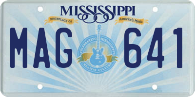 MS license plate MAG641