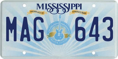 MS license plate MAG643