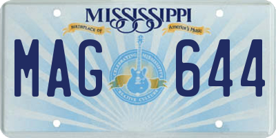 MS license plate MAG644