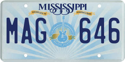 MS license plate MAG646