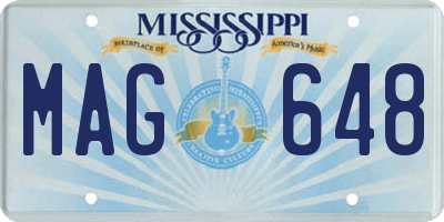 MS license plate MAG648