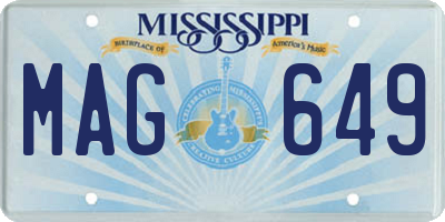 MS license plate MAG649