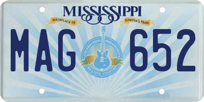 MS license plate MAG652