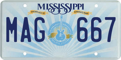 MS license plate MAG667