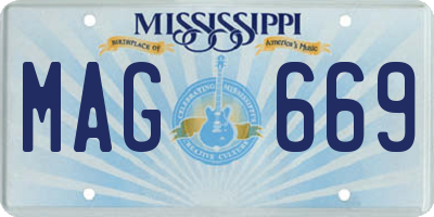 MS license plate MAG669