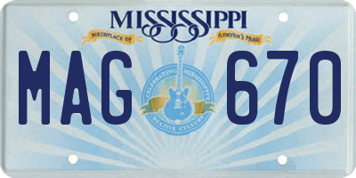 MS license plate MAG670