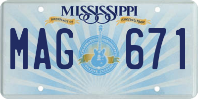 MS license plate MAG671