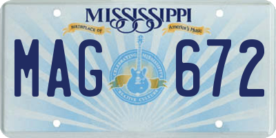 MS license plate MAG672