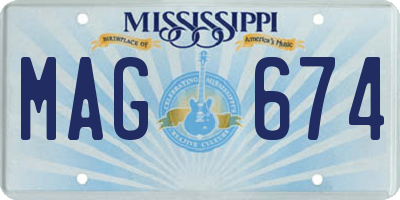 MS license plate MAG674