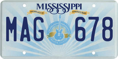 MS license plate MAG678