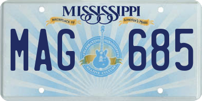 MS license plate MAG685