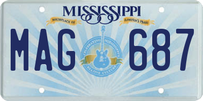 MS license plate MAG687