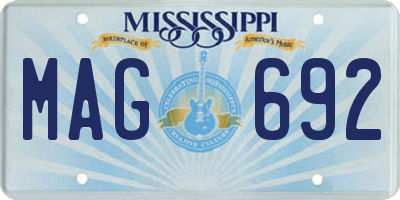 MS license plate MAG692